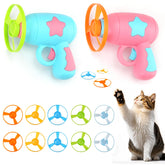 Giteo Bedding cat launcher pink in use for interactive indoor play