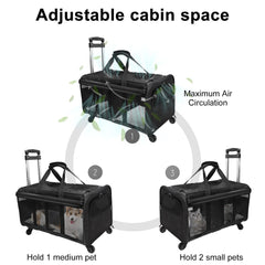 GJEASE Cat Rolling Carrier ventilation mesh windows keep pets comfortable and visible