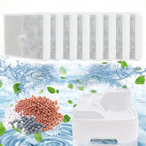 GJEASE eight-pack cat fountain filters in packaging for ongoing freshness.