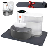 GJEASE smart pet water fountain front view demonstrates spill-free hydration