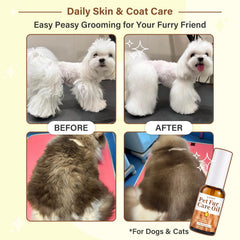 GJYC PET Fur Care Oil bottle with collagen and natural oils for nourishing fur