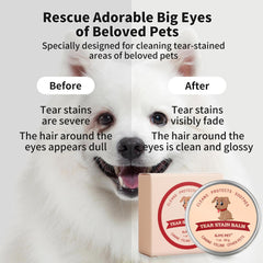 GJYC PET Balm applied to dog eye area may reduce tear staining.