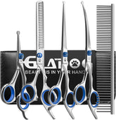 GLADOG grooming scissors kit ideal for precise face trims and safe grooming.