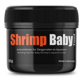 GlasGarten Shrimp Baby Food packaging shows convenient, ready-to-use formula for hatchling growth