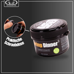 GlasGarten Shrimp Dinner 2 35g pack highlighting natural ingredients