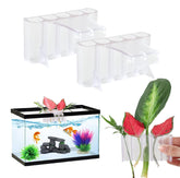 GLEFLE aquarium plant holder hanging cup side view demonstrates stable decorative setup.