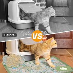 Glittme cat litter mat 33x22 inches fits under standard litter boxes.