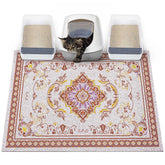 Glittme cat litter mat with non-slip base protects floors from spills.