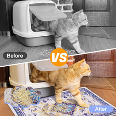 Glittme cat litter mat XXL waterproof bottom guards floors from spills