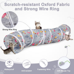 Glittme Cat Tunnel uses durable polyester fabric with steel ring reinforcement.