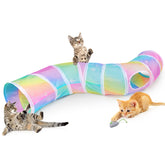 Glittme Cat Tunnel shows S-shape design for spacious indoor play and exploration.