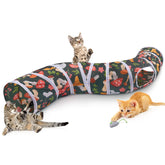 Glittme cat tunnel shows S shape design for roomy indoor play