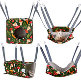 Glittme Ferret Hammock 4 Pack in cage offers versatile resting and play zones for small pets.