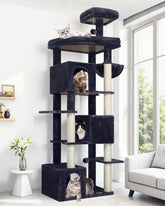 Globlazer 80in cat tree assembly demonstrates a sturdy, stable base for safe multi-cat play.