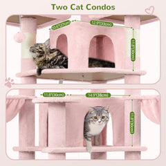 Globlazer Big Pink Cat Tower sisal posts offer durable scratching surfaces