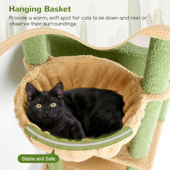 Globlazer Cactus Cat Tree Tower 76-Inch perches encourage climbing and exercise.