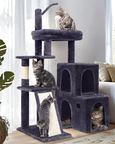 Globlazer cat tower 50-inch height enables vertical play and secure lounging.