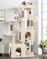 Globlazer cat tower top perch provides a spacious lounging spot for large cats.