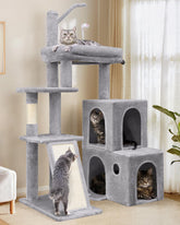 Globlazer cat tower bottom condo provides a roomy retreat for indoor cats.