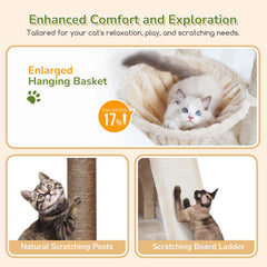 Globlazer Cat Tower's padded top perch provides elevated viewpoints and comfy rests.