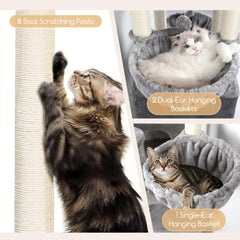 Globlazer cat tree hanging baskets three cozy resting spots for multiple cats