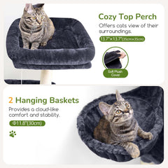 Globlazer cat tree with natural sisal posts for scratching and furniture protection.