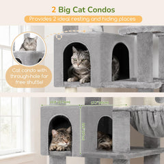 Globlazer cat tree top perches two ideal observation platforms for large cats