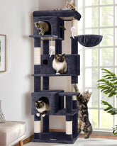 Globlazer corner cat tree top platform provides a spacious perch for multi-cat lounging.