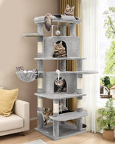 Globlazer corner cat tree 66inch tall highlights space-saving curved design for large cats.