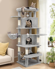 Globlazer corner cat tree 66inch tall highlights space-saving curved design for large cats.