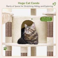 Globlazer Corner Cat Tree natural sisal posts promote healthy scratching and furniture protection.