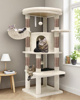 Globlazer corner cat tree top platform for spacious lounging and play.