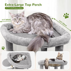 Globlazer corner cat tree two-spacious-condos provides cozy hideouts for groups.