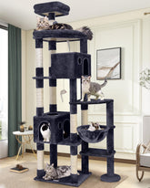 Globlazer Giant Cat Tree condos offer private space for large indoor cats.