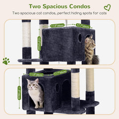 Globlazer Giant Cat Tree trapezoid design enhances stability during play.