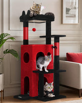 Globlazer Gothic Cat Tree Tower shows 50-inch height for elevated viewing and play