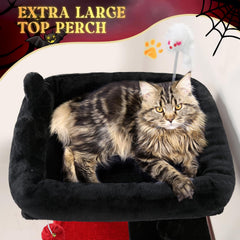 Globlazer Gothic Cat Tree top perch provides a broad lookout for cats