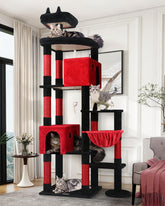 Globlazer Gothic Giant Cat Tree condo-1 provides private resting space for large indoor cats.