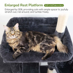 Globlazer heavy-duty cat tree 71in tall three condos for multi-cat homes.