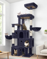 Globlazer heavy-duty cat tree 71in tall top perches offer elevated lounging and view.
