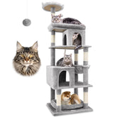 Globlazer 72in cat tree height offers a dramatic perch for large cats during play and rest.