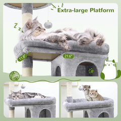 Globlazer padded platform provides spacious comfort for big cats to lounge.