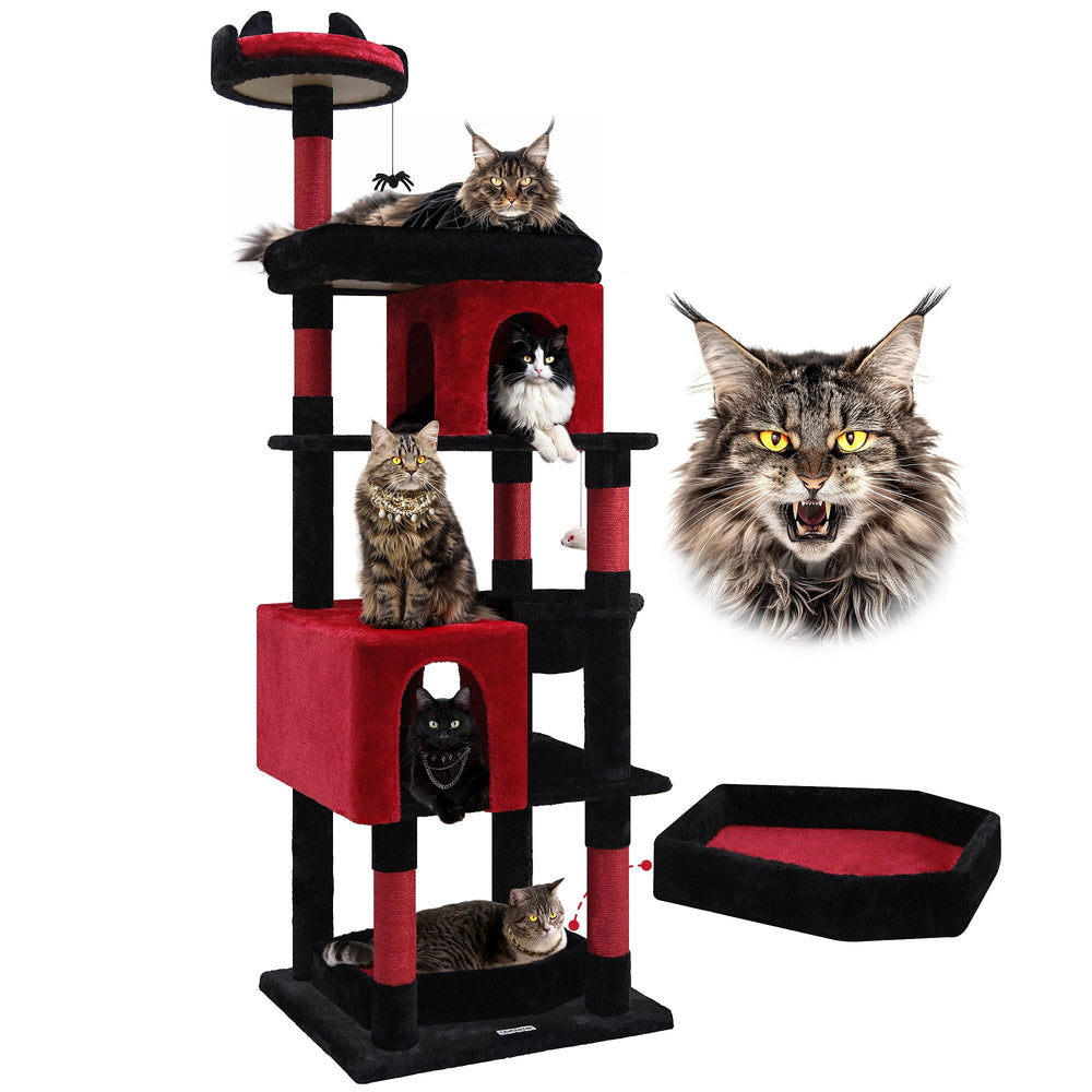 Globlazer heavy-duty gothic cat tree base board provides stable foundation for large cats.
