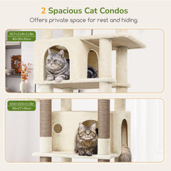 Globlazer Large Cat Tree Tower hanging basket cozy nook under the top level