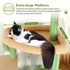 Globlazer sturdy cat tree extra-large platform green for resting large cats