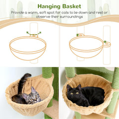 Globlazer sturdy cat tree multi-level tower green for exploration