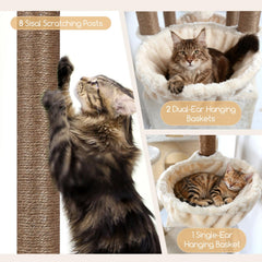 Globlazer three hanging baskets, soft resting spots for multiple cats.