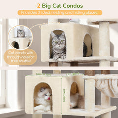 Globlazer two large padded perches, top view, ideal observation and lounging for big cats.