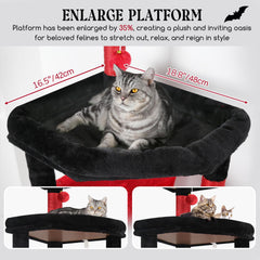 Globlazer xl cat-tree enlarged perches offer comfy spots for cats of all sizes.
