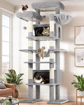 Globlazer XXL cat tree tall frame with two private condos for quiet relaxation.